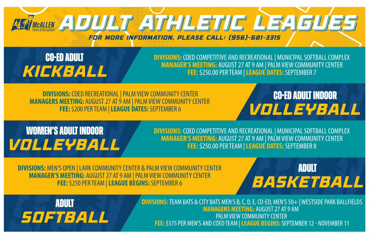 ADULT LEAGUES McAllen Parks and Recreation